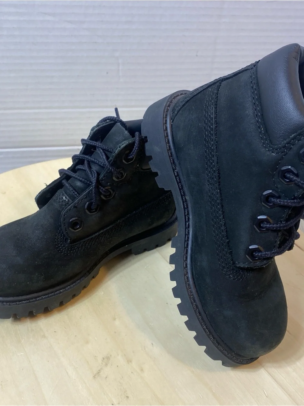 Timberland Black Nubuck Leather Waterproof Boots Kids Size Toddler 8